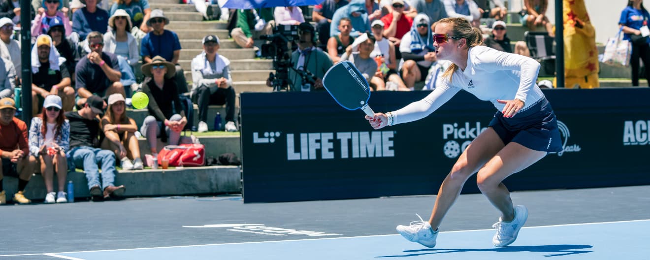 Kate Fahey competing in women's singles at the PPA Finals.