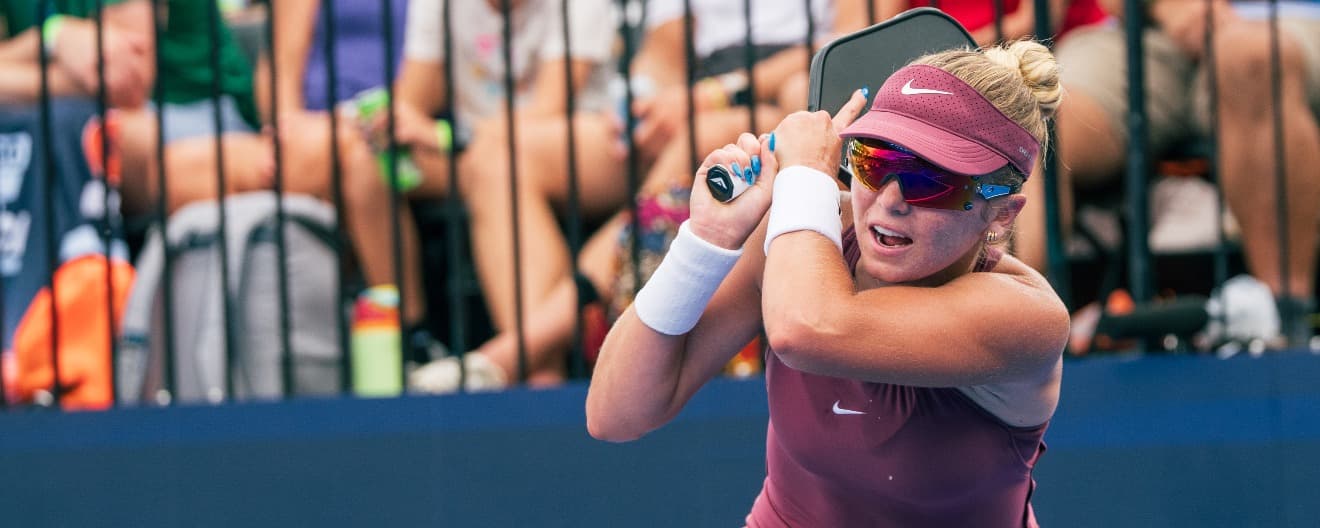 Anna Leigh Waters competing at the Veolia Pickleball National Championships on Sunday.