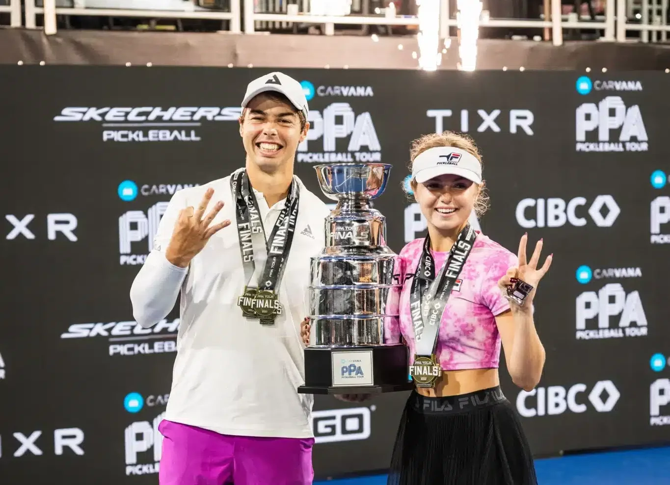 Ben Johns and Anna Leigh Waters triple crown at the CIBC PPA Tour Finals